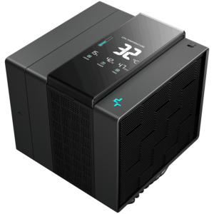 DeepCool ASSASSIN IV VC VISION, CPU Air Cooler, 1x120mm + 1x140mm FDB Fans, Fan Speed Switch, Digital Display, Vapor Chamber, TDP 300W, 7 Heatpipes, LGA20xx/1851/1700/1200/115x, AMD AM5/AM4, 147x144x172 mm(LxWxH), 6Y, R-ASN4-BKNVMD-G