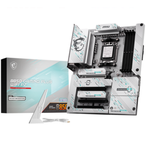 MSI B850 GAMING PLUS WIFI PZ, ATX, Socket AM5, Back Connectors, 4x DDR5 Dual Channel DDR5 up to 8200(OC)MHz, 4x PCIe x16 slot, 3x M.2 slot, 4x USB 2.0, 1x USB 5Gbps, 1x USB 10Gbps, 2x USB 10Gbps Type-C, DP, 7.1 HD Audio, 5G LAN, WiFI 7, BT, 3Y