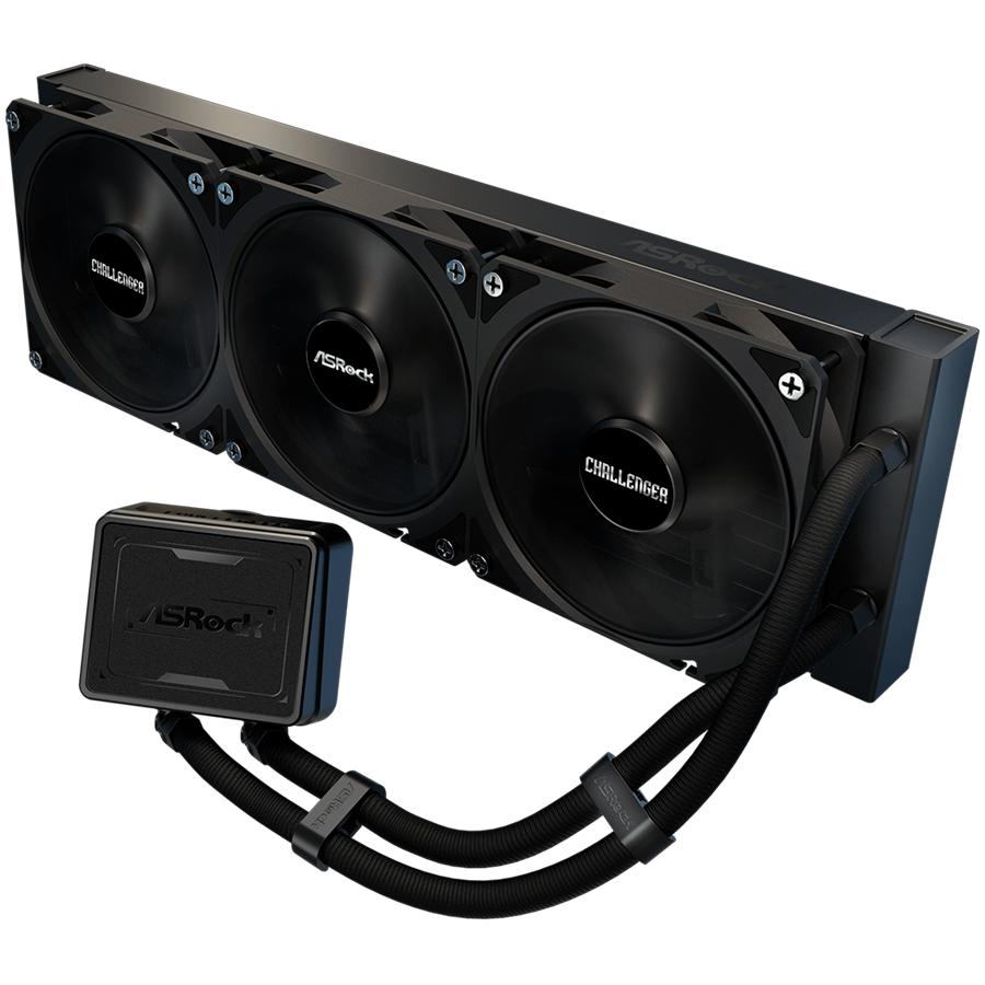 Asrock Challenger Pure 360, AiO liquid cooler, 360 mm radiator, AM5, AM4, LGA1851, LGA1700, 90-ACLA36-BDKGA6, 6Y - Image 2