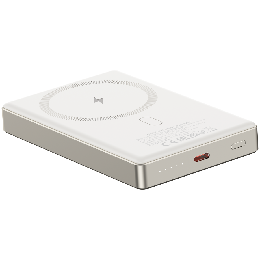 CANYON power bank OnPower 510 slim Magnetic 10000 mAh PD20W Beige - Image 5