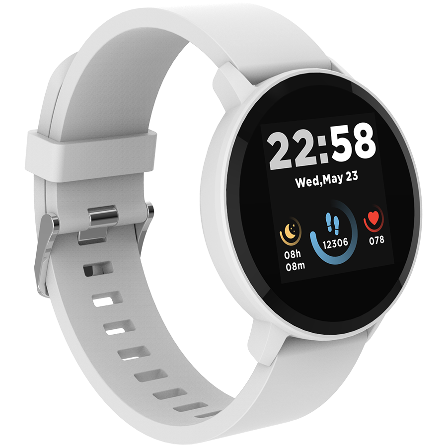 CANYON Lollypop SW-63, Smart watch, 1.3inches IPS full touch screen, Round watch, IP68 waterproof, multi-sport mode, BT5.0, compatibility with iOS and android, Silver white, Host: 25.2*42.5*10.7mm, Strap: 20*250mm, 45g - Image 2
