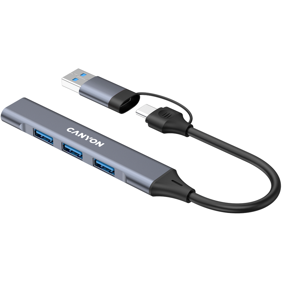 CANYON hub DS-02 4in1 USB-A/C Grey - Image 5