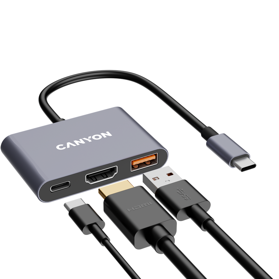 CANYON hub DS-4 3in1 USB-C Grey - Image 5
