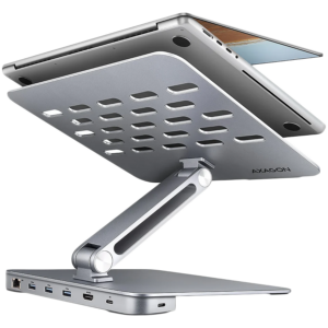 AXAGON HMC-STND ALU stand with HUB 5Gbps, for 10" - 16" laptops, adjustable, 3x USB-A, HDMI 4K/60Hz, GLAN, PD 100W, USB-C input