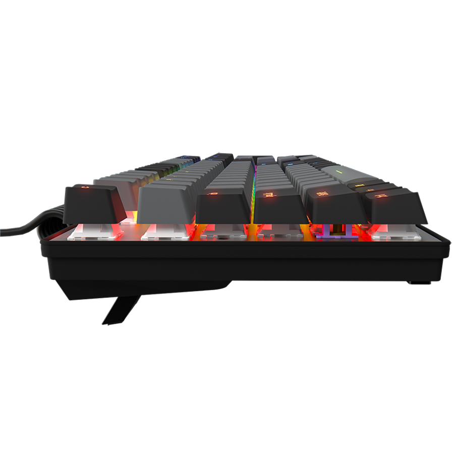 LORGAR Azar 514, Wired mechanical gaming keyboard, RGB backlight, 1680000 colour variations, 18 modes, keys number: 104, 50M clicks, linear dream switches, spring cable up to 3.4m, ABS plastic+metal, magnetic cover, 450*136*39mm, 1.17kg, black, EN layout - Image 5