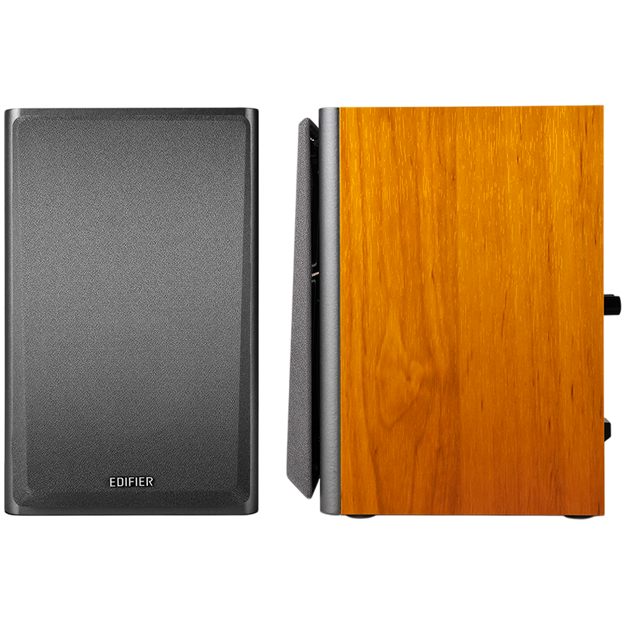 Edifier R1000T4 2.0 Bookshelf Speakers, RCA, 0.5-inch Tweeters, 4-inch Drivers, 24W (RMS), Control Buttons, Brown - Image 2
