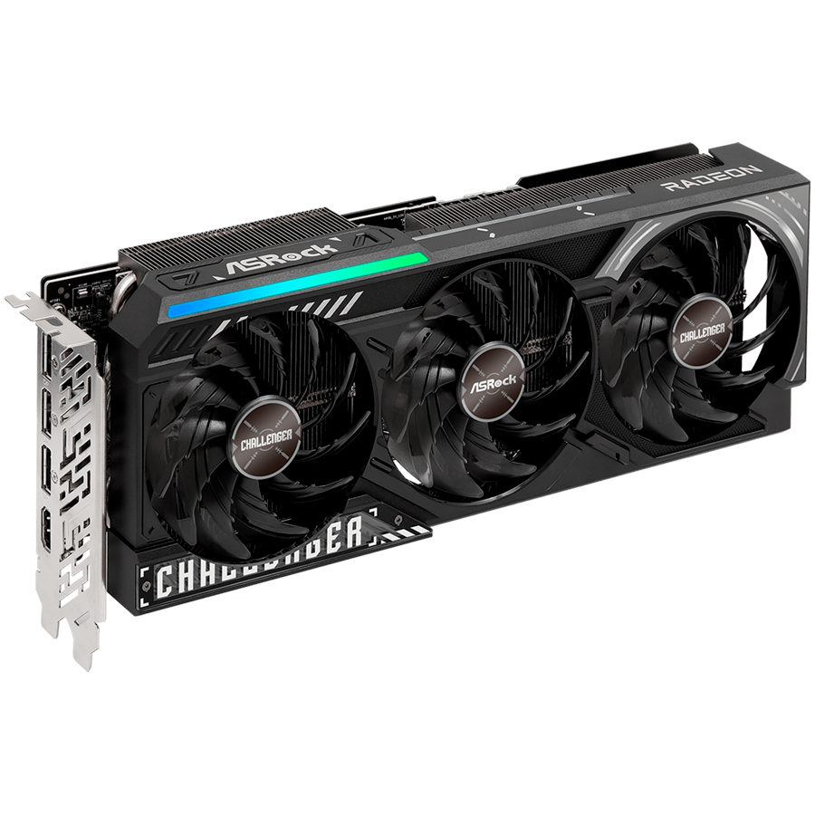 ASROCK Video Card AMD Radeon RX 9070 XT Challenger 16GB GDDR6 256-bit, 1x HDMI, 3x DP, 2x 8-pin PWR connector, PCIe 5.0 x16, recommended PSU 800W, 290 x 23 x 56 mm, 2.8-slot, 90-GA61ZZ-00UANF - Image 3