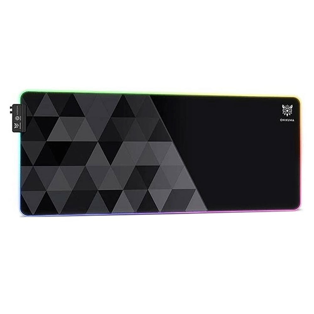 Геймърска подложка за мишка Onikuma MP006, RGB подсветка, 800x300, Черен - 17829