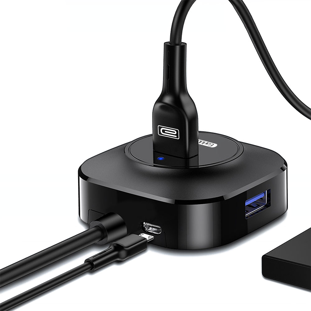 USB хъб Earldom ET-HUB06, USB 2.0, 4 Порта, Черен - 40173 - Image 2