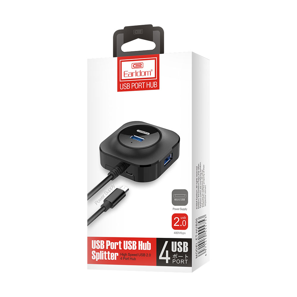 USB хъб Earldom ET-HUB06, USB 2.0, 4 Порта, Черен - 40173 - Image 3