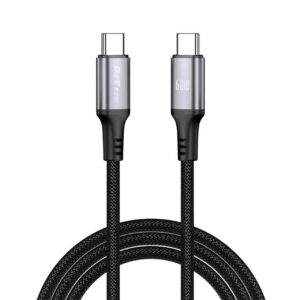 Кабел за данни DeTech DE-C68C, 60W, Type-C - Type-C, PD, 1.0m, Черен - 40552