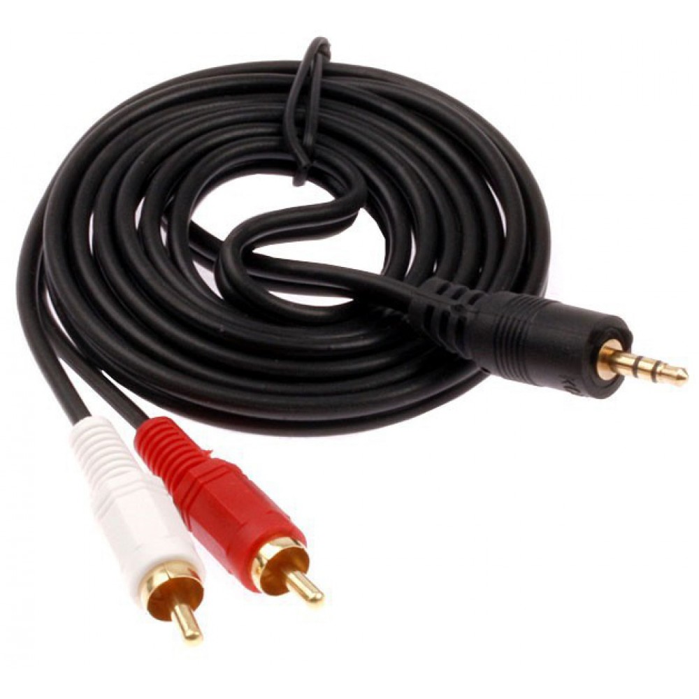 Аудио кабел DeTech 3.5 - 2RCA , High Quality, 5m -18072 - Image 2