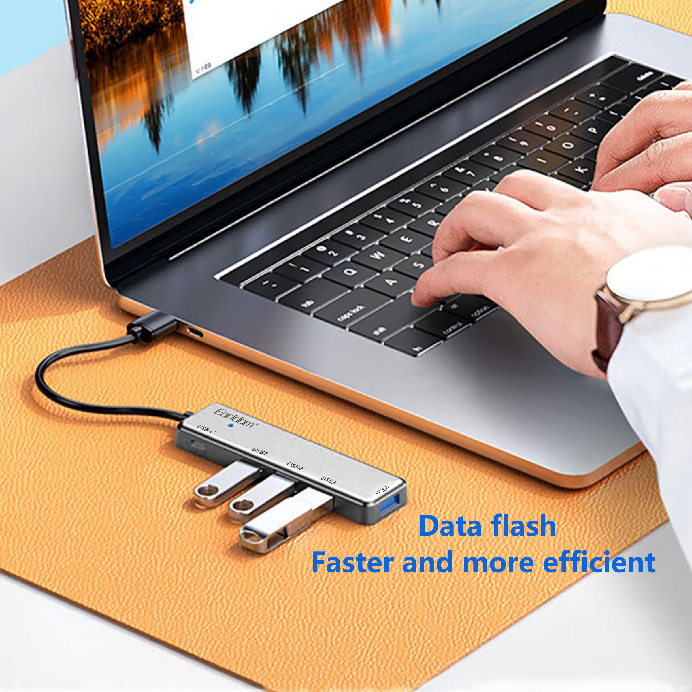 USB хъб Earldom ET-HUB12, USB 2.0, 5 Порта, Сив - 12069 - Image 4