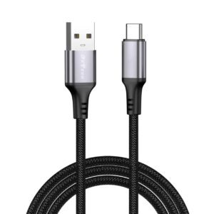 Кабел за данни DeTech DE-C68UC, 2.4A, Type-C, 1.0m, Черен - 40553
