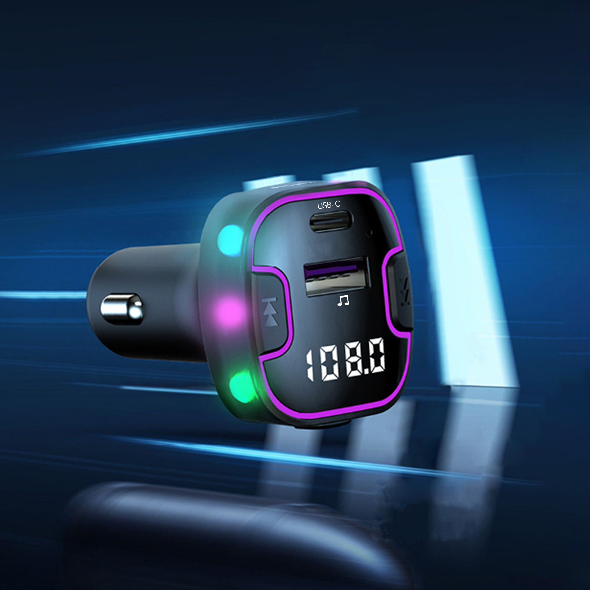 FM Трансмитер Earldom ET-M99, Bluetooth, USB, Type-C, QC, 3.1A, Черен - 17767 - Image 2
