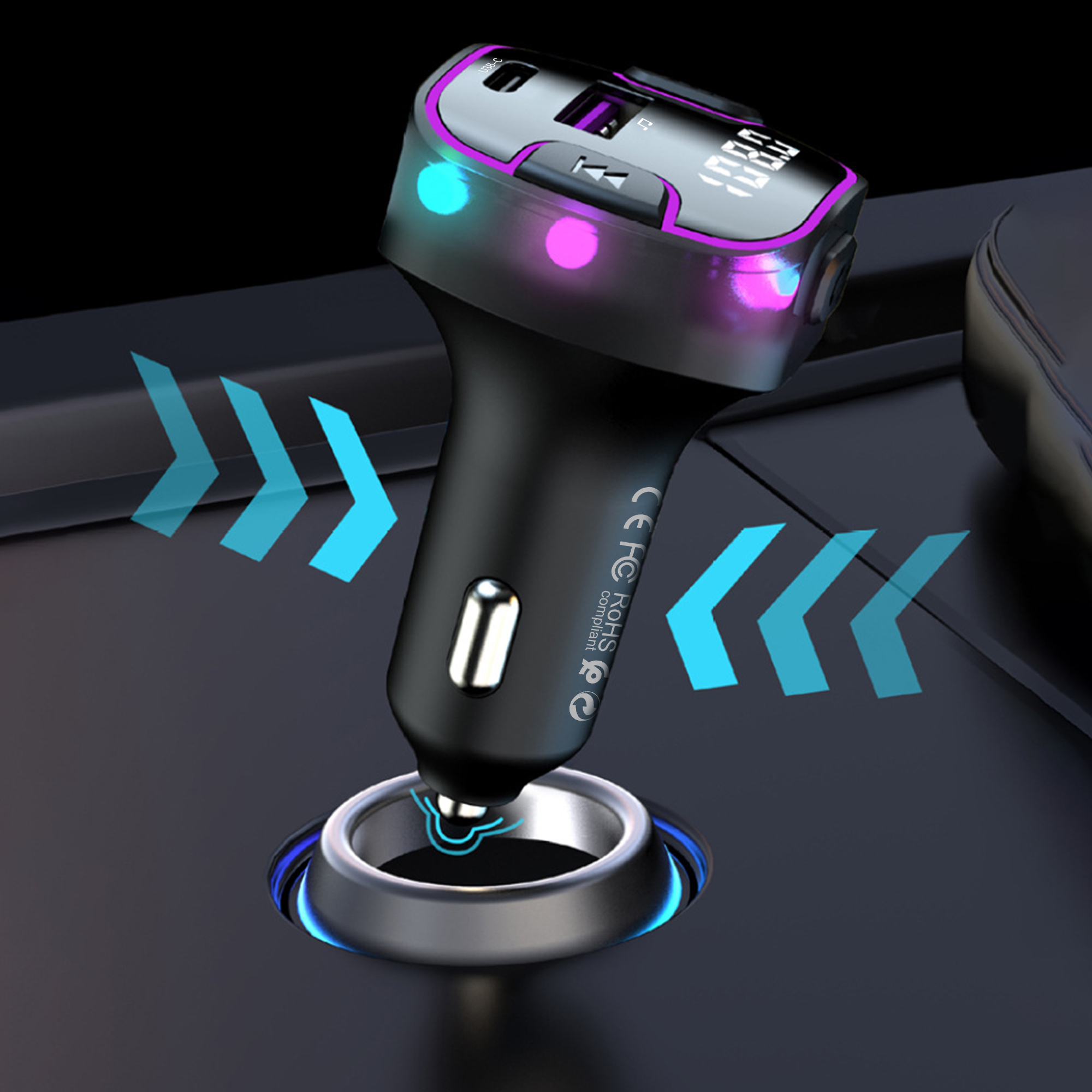 FM Трансмитер Earldom ET-M99, Bluetooth, USB, Type-C, QC, 3.1A, Черен - 17767 - Image 4