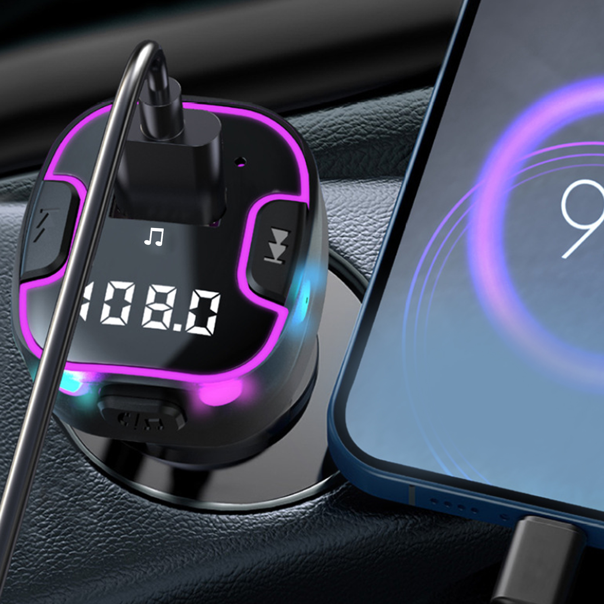 FM Трансмитер Earldom ET-M99, Bluetooth, USB, Type-C, QC, 3.1A, Черен - 17767 - Image 5