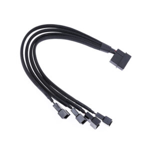 Кабел , Y-Сплитер, За вентилатори, MOLEX към 4x4PIN, 0.3m, Черен - 18322