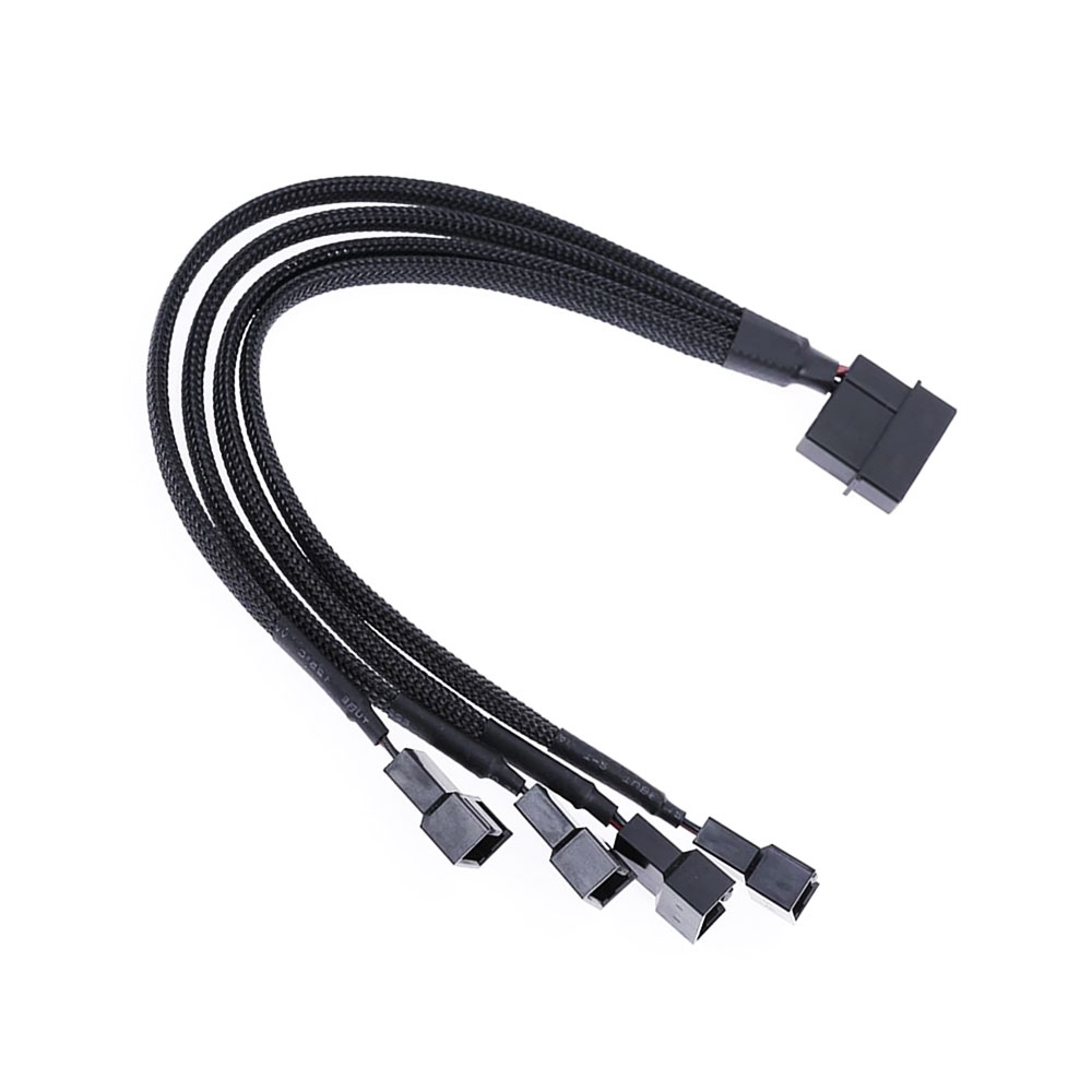 Кабел , Y-Сплитер, За вентилатори, MOLEX към 4x4PIN, 0.3m, Черен - 18322