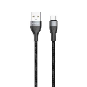 Кабел за данни DeTech DE-C69UC, 2.4A, Type-C, 1.0m, Черен - 40555