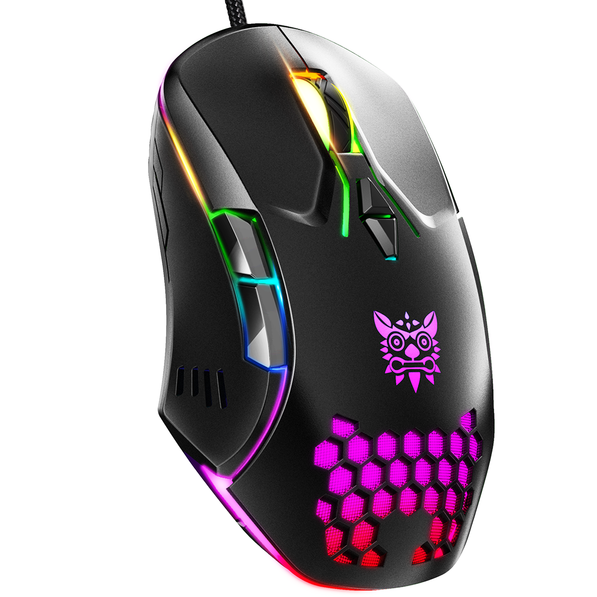 Геймърска мишка Onikuma CW902, Оптична, 7D, RGB, Черен - 762 - Image 2