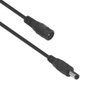 DC Удължител DeTech, 5.5x2.1 M/F, 3.0m, Черен - 18372
