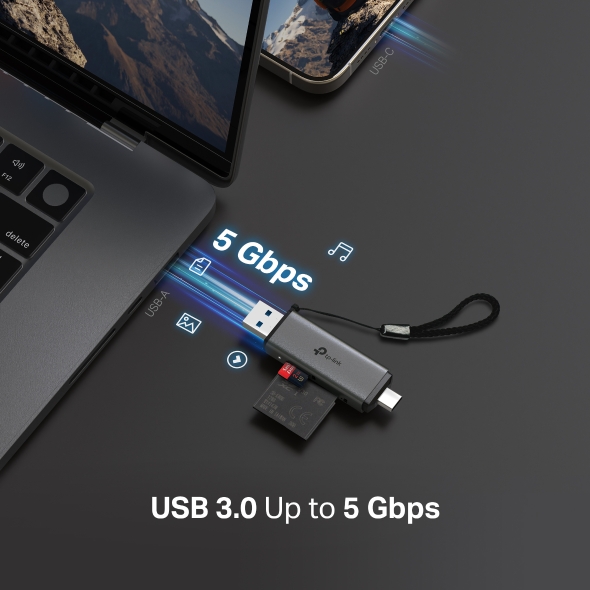 Четец на карти USB 3.0 Type-C & A към SD и microSD 3.0 TP-Link UA430D - Image 4