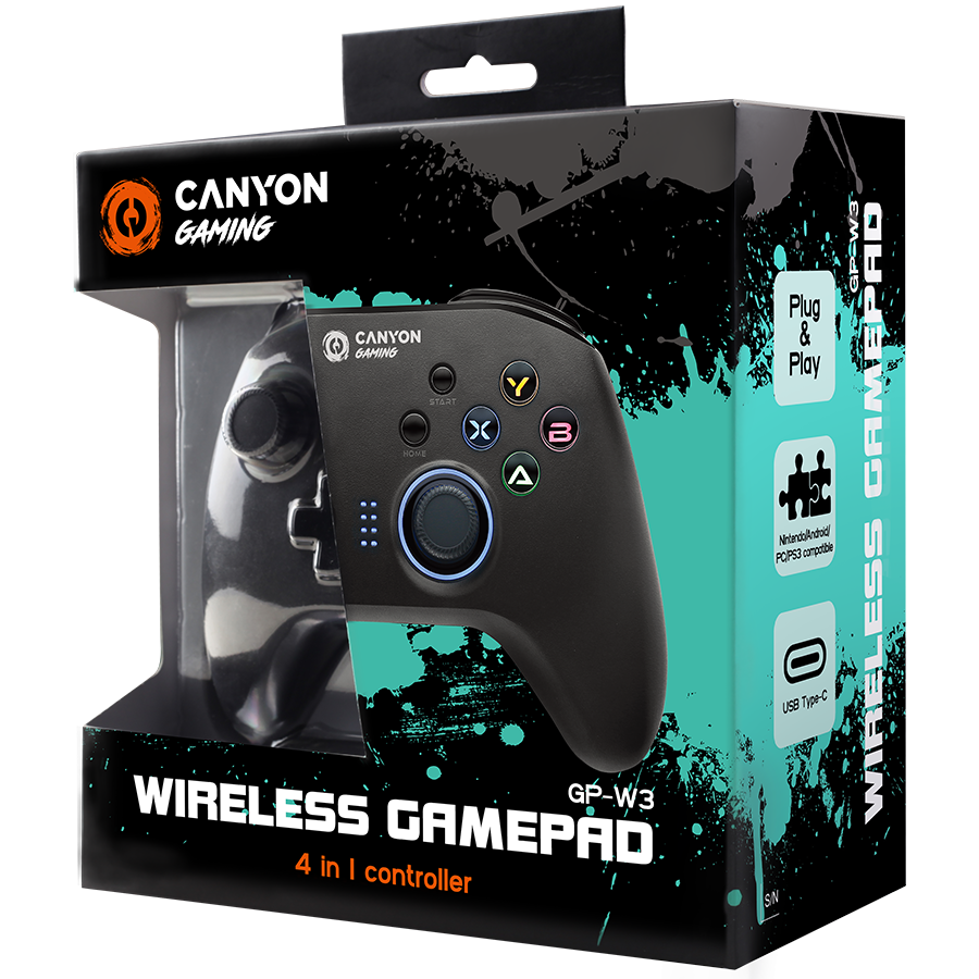 CANYON gamepad GP-W3 Android/Nintendo/PC/PS3 Wireless Black - Image 4