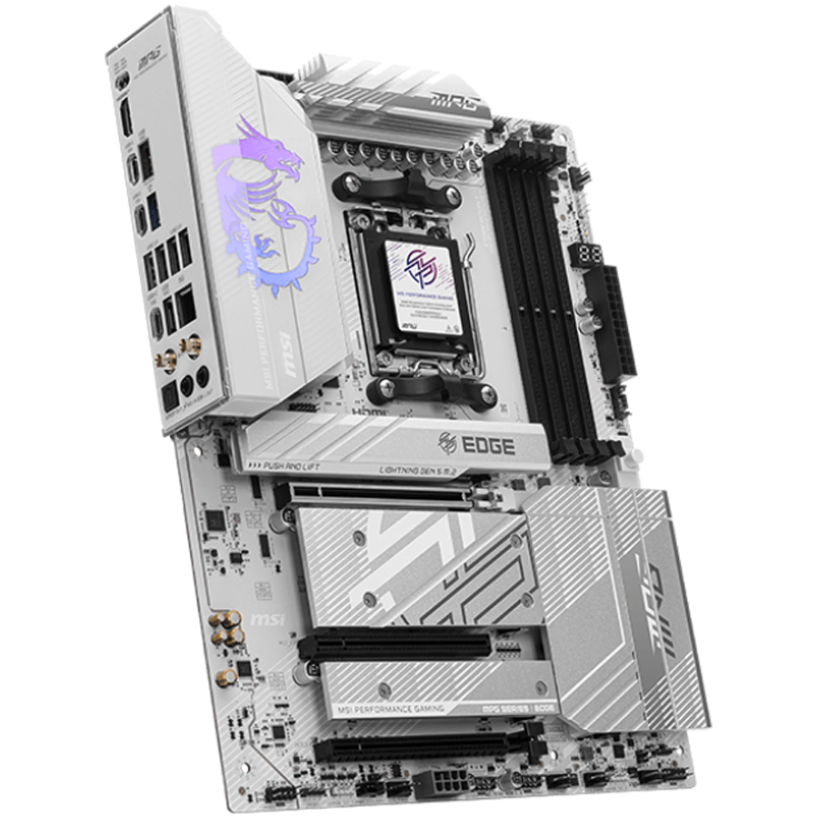 MSI MPG B850 EDGE TI WIFI, ATX, Socket AM5, 4x DDR5 Dual Channel DDR5 up to 8400(OC)MHz, 3x PCIe 3.0 x16 slot, 4x M.2 slot, 4x USB 2.0, 1x USB 5Gbps, 2x USB 10Gbps, 3x USB 10Gbps Type-C, HDMI, 7.1 HD Audio, 5G LAN, WiFI 7, BT, 3Y - Image 2