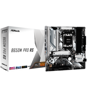ASROCK MB Desktop B650M PRO RS, AM5, 4x DDR5, 1x PCIe 4.0 x16, 1x PCIe 3.0 x16, 1x Blazing M.2(PCIe Gen5x4), 1x Hyper M.2, 4x SATA3, RAID 0, 1, 10, 7.1 CH HD Audio, 1x HDMI, 1x DP, 2.5G LAN, 6x USB 3.2, 8x USB 2.0, 2x USB-C, mATX