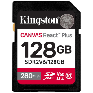 Kingston 128GB SDXC Canvas React Plus SDXC UHS-II 280R/100W U3 V60