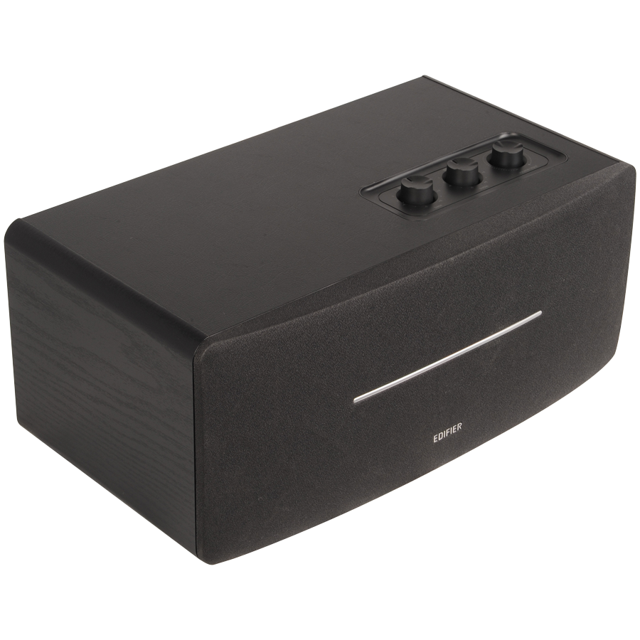 Edifier D12 2.0 Bluetooth Speaker, BT V5.0, RCA, AUX, 2x 4-inch Midrange Drivers, 2x 19mm Tweeters, Remote Control and Top-Mounted Controls, Black