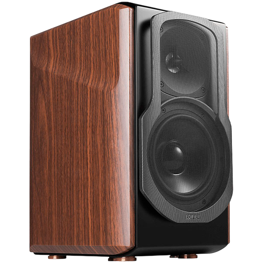 Edifier S2000MKIII Active Bookshelf Speakers, Bluetooth V5.0, Optical, Coaxial, Dual RCA Inputs, Planar diaphragm tweeters and aluminum diaphragm drivers, 130W (RMS), 4 EQ Presets, Control Knobs and Remote Control, Brown - Image 3