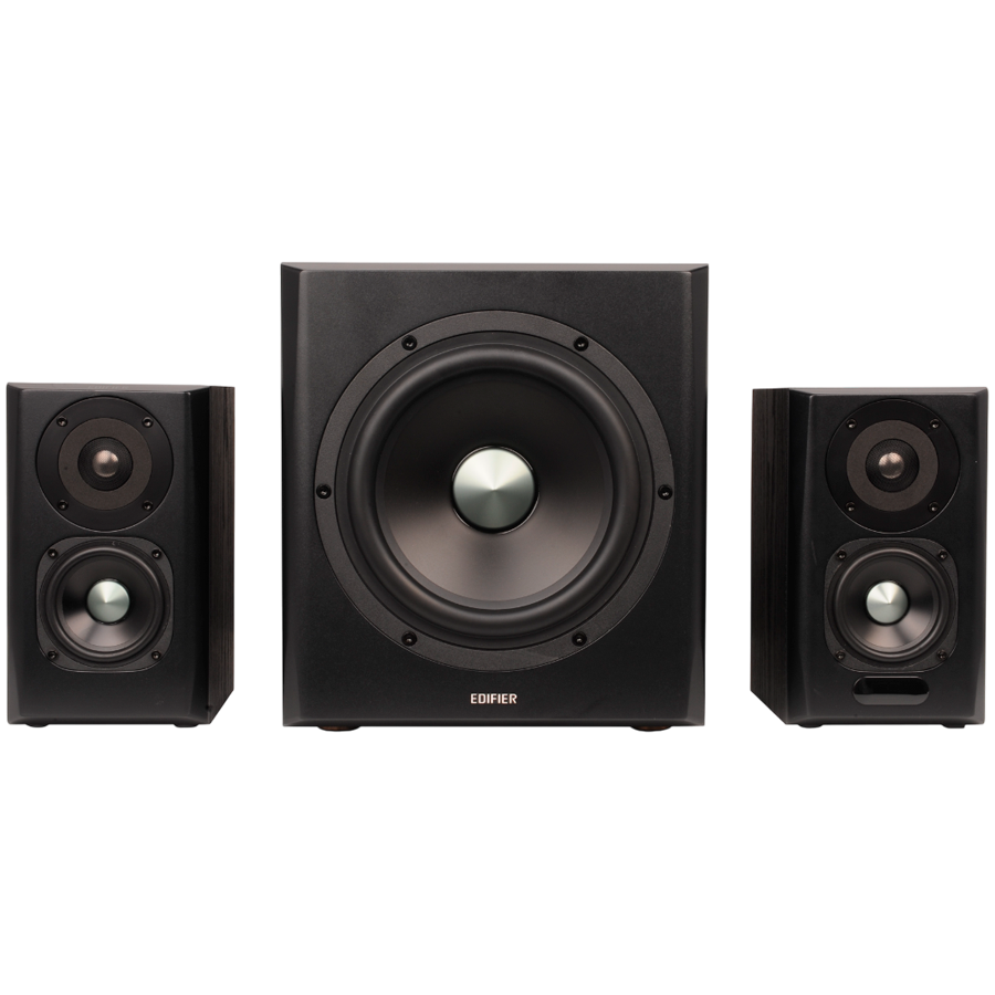 Edifier S351DB 2.1 Audio System, BT V5.1, Optical, Coaxial, RCA, 8-inch Subwoofer, 3.5-inch Drivers, 0.75-inch Tweeters, 150W (RMS), Control Knobs and Remote Control, Black - Image 3