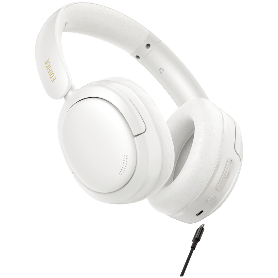 Edifier W800BT SE Wireless Over-Ear Headphones, 40mm Dynamic Titanium-Coated Drivers, BT V5.4, Multipoint Connection, AI Call Noise Reduction, Up To 45H Battery, USB-C, White - Image 2