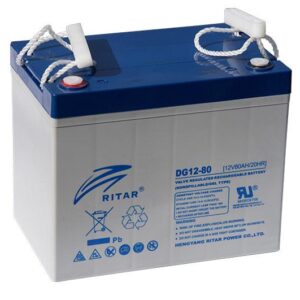 Оловна гелова батерия RITAR (DG12-80), 12V, 80Ah, F15/M6 / F11/M6, За соларни системи
